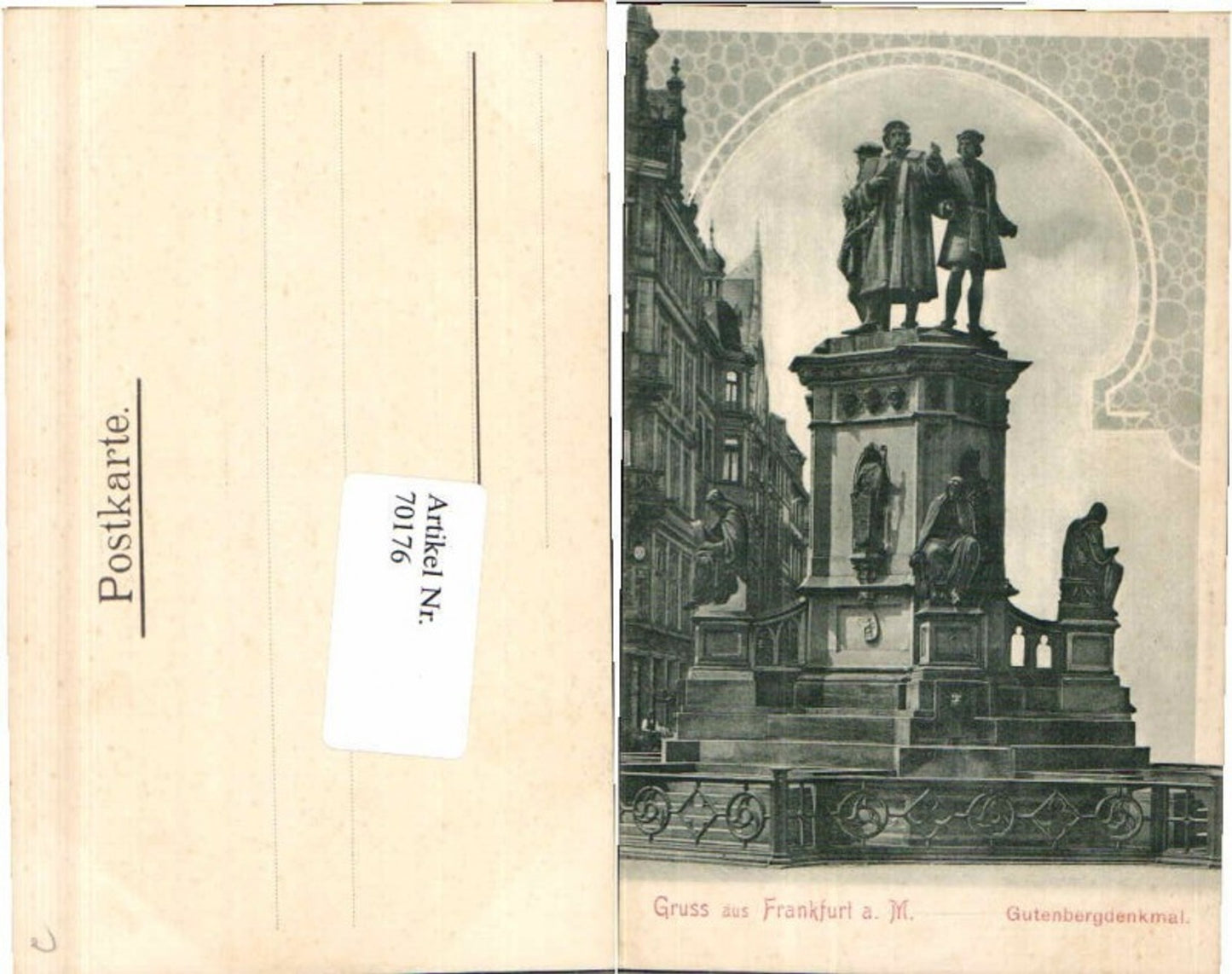 70176,Gruss aus Frankfurt am Main Gutenbergdenkmal