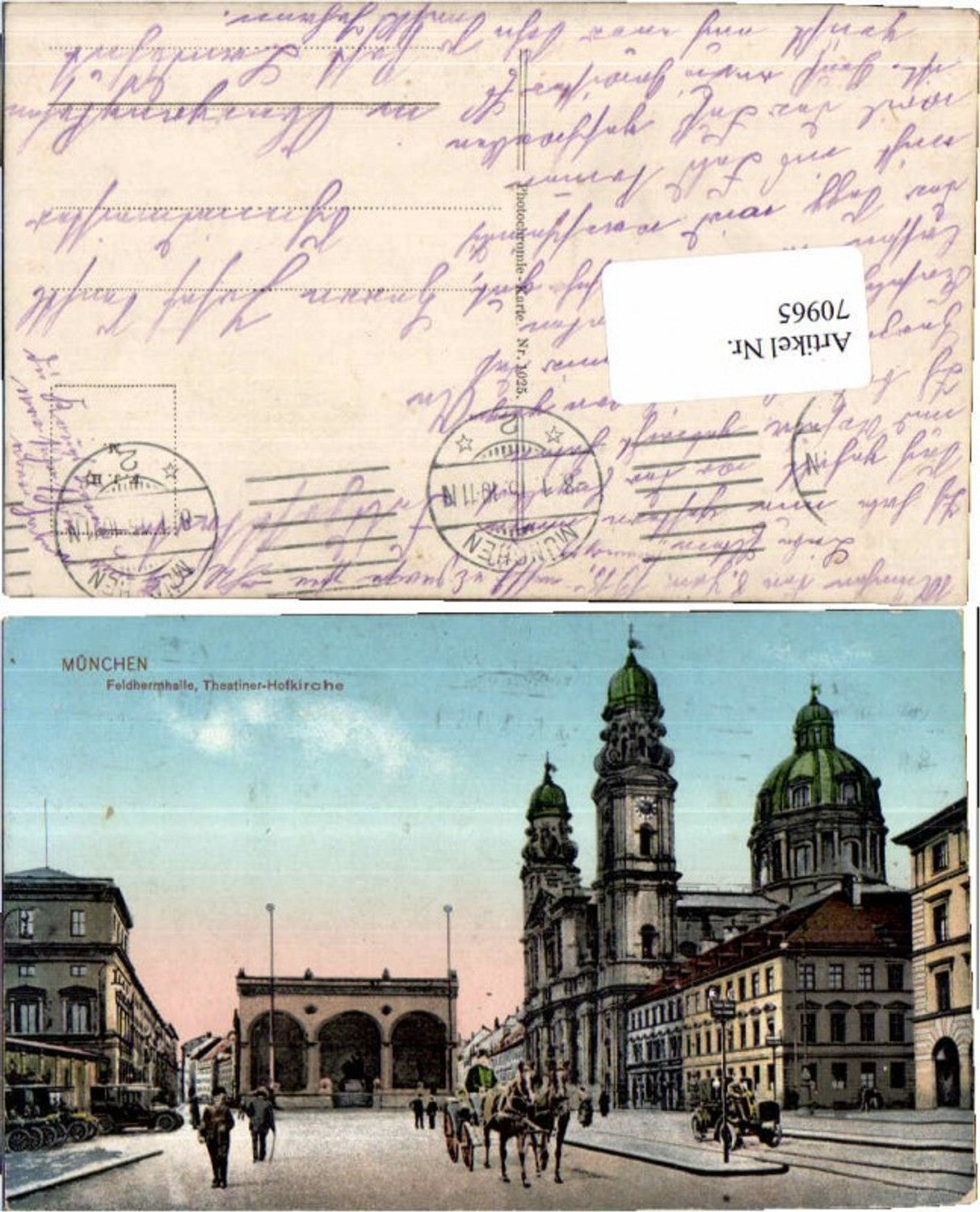 70965,München Feldherrnhalle Kutsche Theatiner Kirche