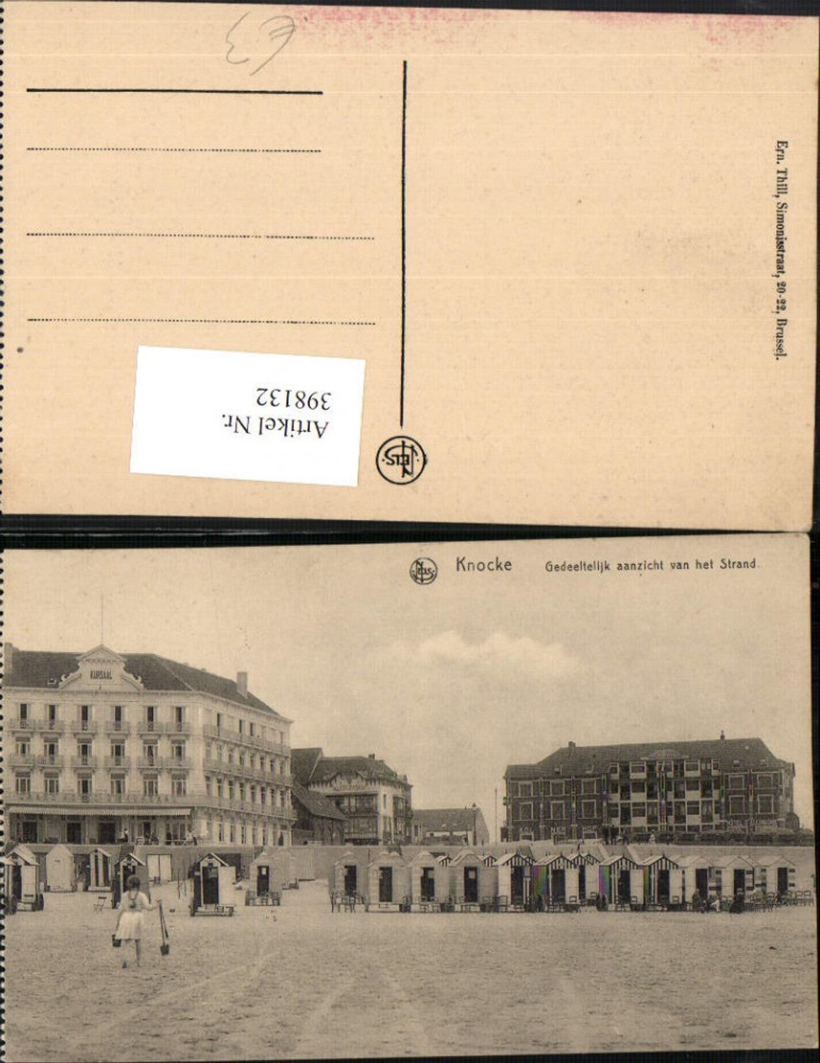 398132,Belgium Knocke Knokke-Heist Gedeeltelijk aanzicht van het Strand Kursaal