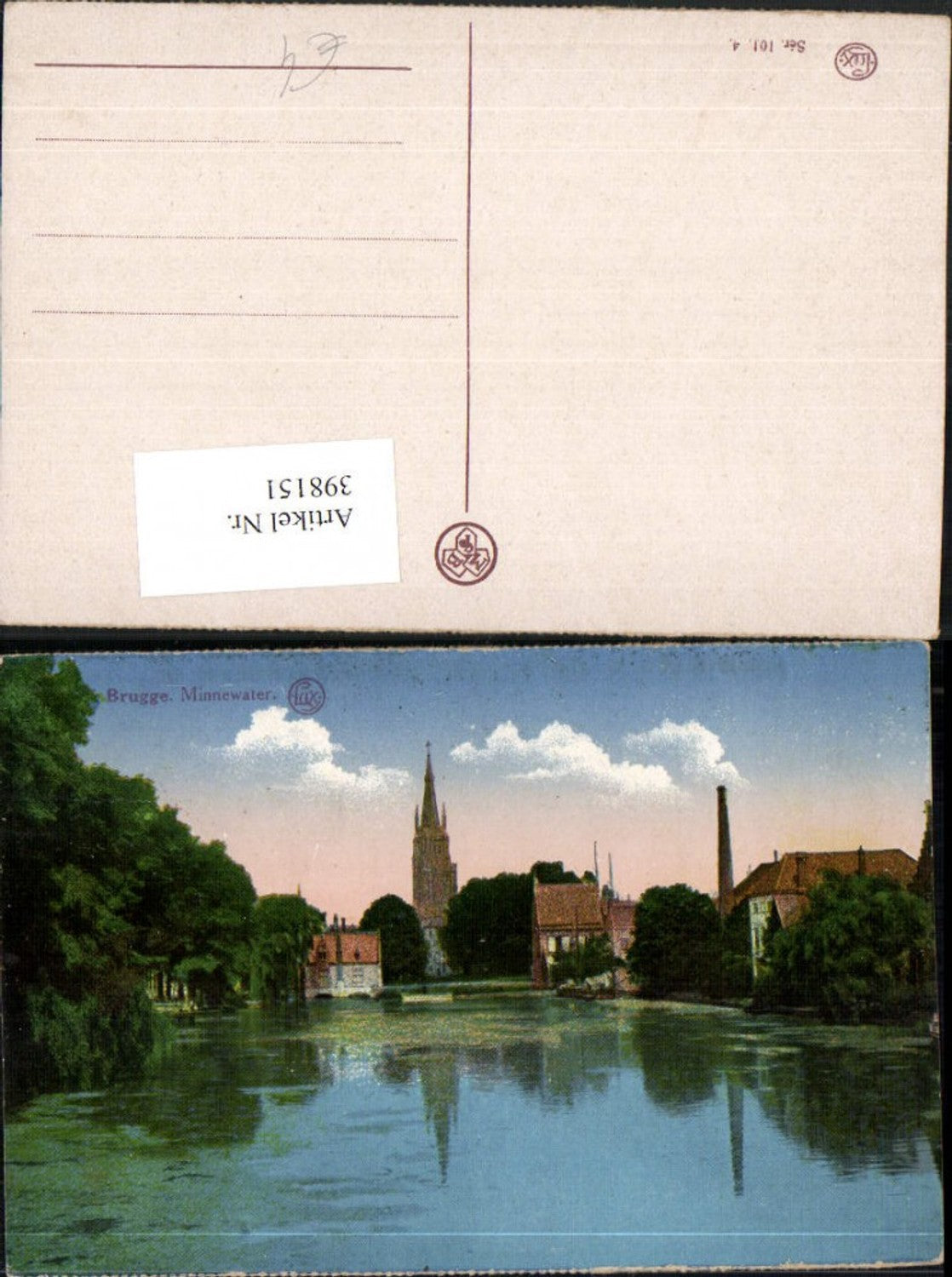 398151,Belgium Bruges Brugge Bruges Minnewater Lake Church tower