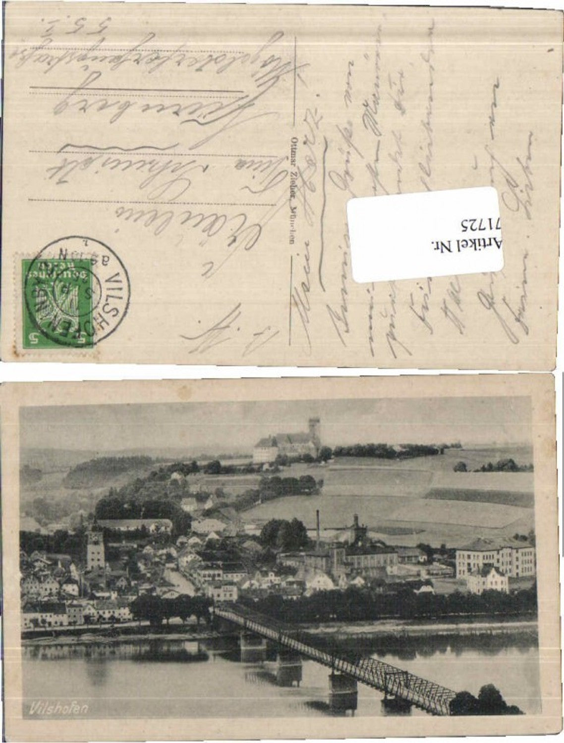 71725, Vilshofen, section with bridge, 1925