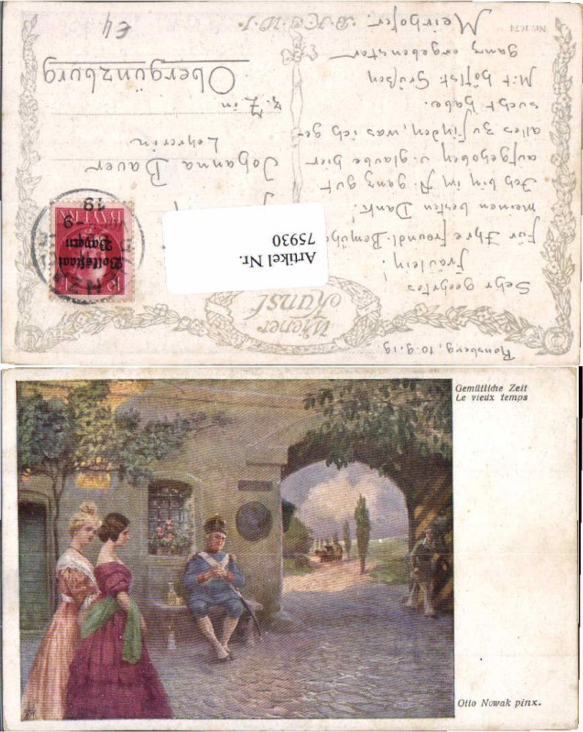 75930,Otto Nowak Frauen im Hof Gemütliche Zeit B.K.W.I 1674