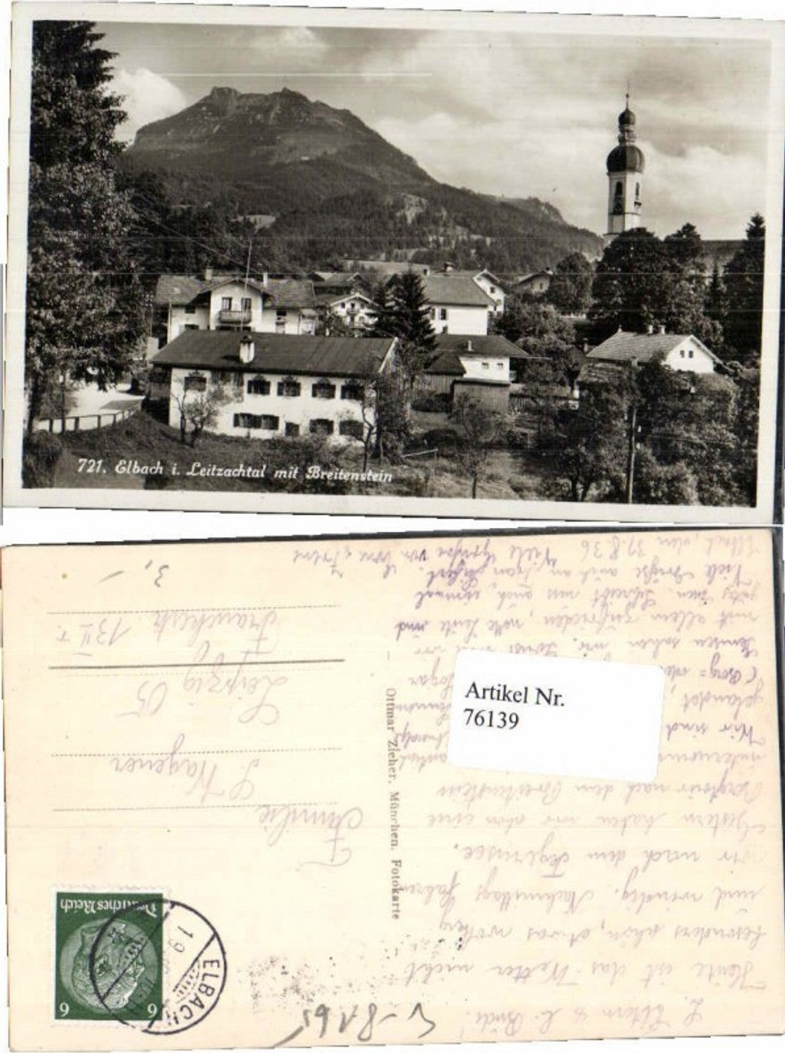 76139,Elbach b. Fischbachau m. Breitenstein Teilansicht 1938
