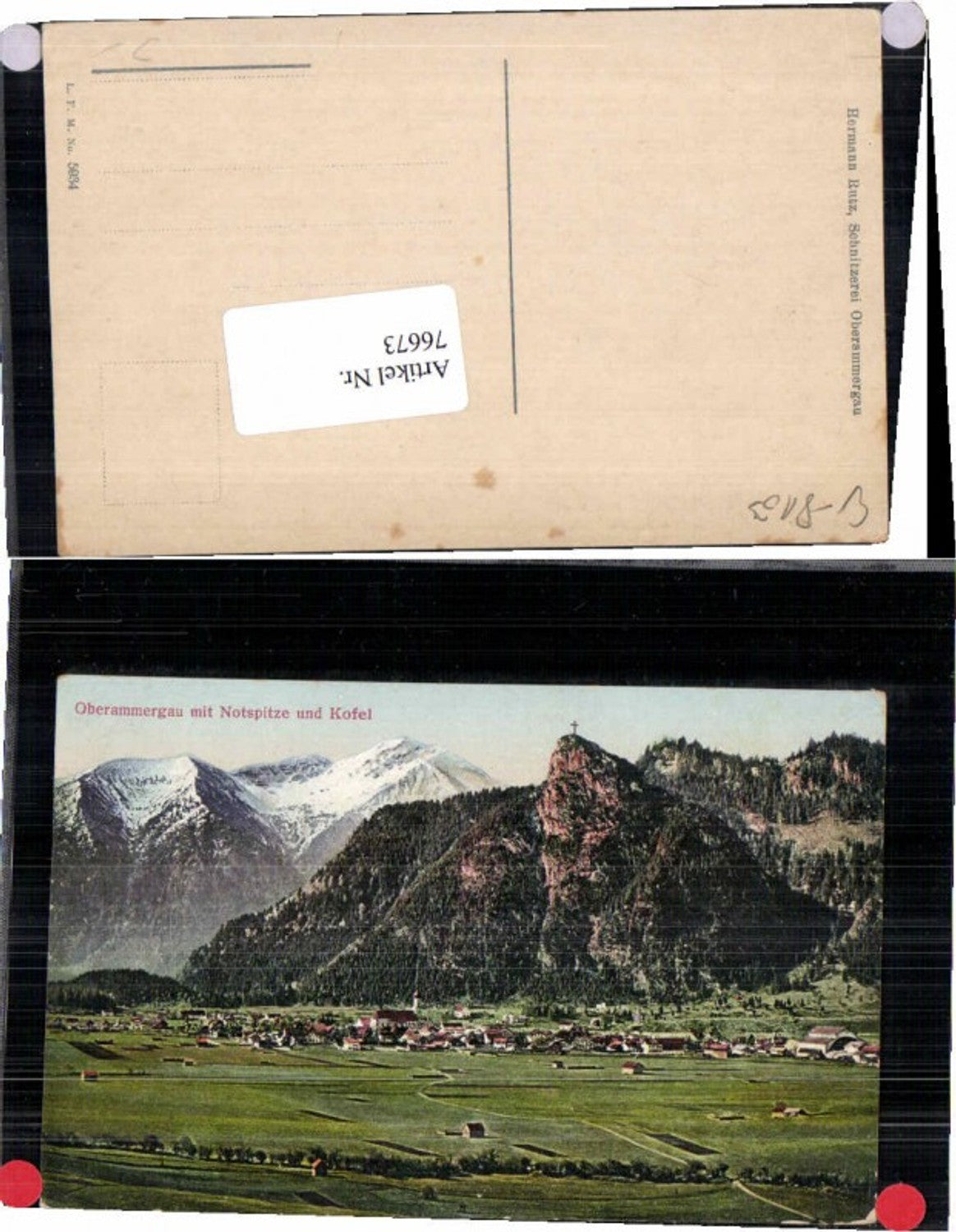 76673,Oberammergau m. Notspitze COLOR 1910