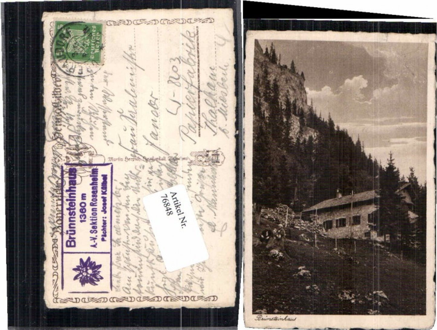 76848,Brünnsteinhaus Oberaudorf Berchtesgaden Schönau