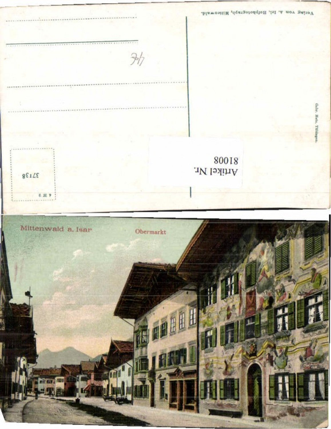81008,Mittenwald a. Isar Obermarkt Strassenansicht