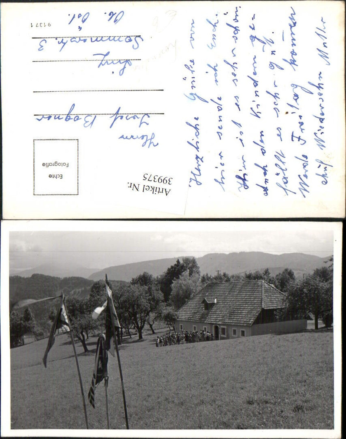 399375,Foto AK Losenstein Jugendherberge Kinder Fahnen