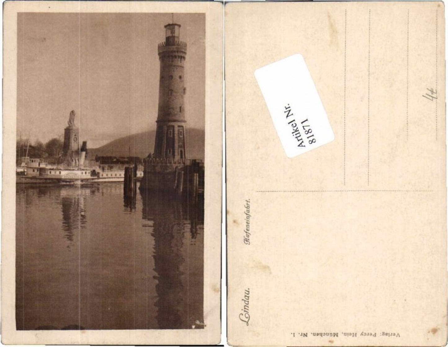 81871,Lindau am Bodensee Dampfer Helvetia Leuchtturm