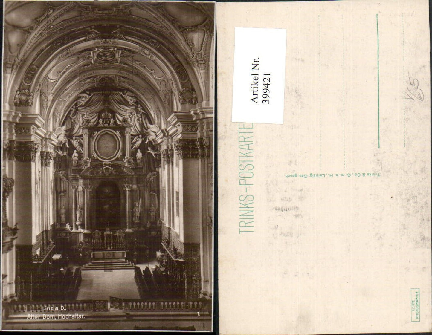 399421,Linz an d. Donau Alter Dom Innenansicht Altar pub Trinks