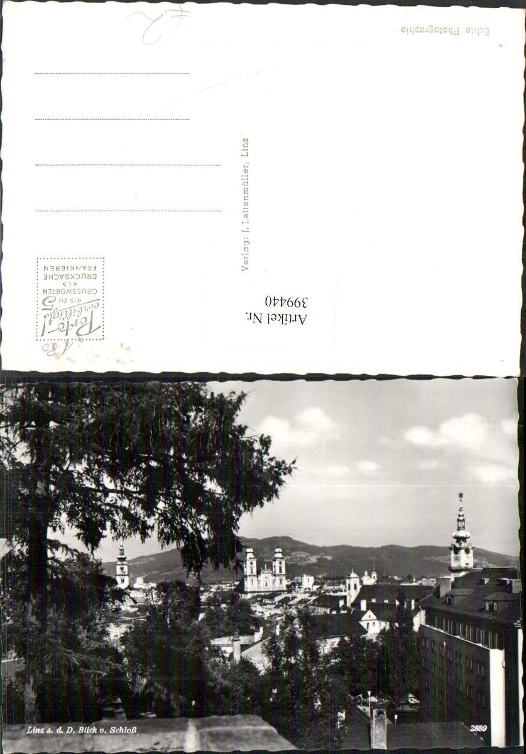 399440,Linz an d. Donau Teilansicht vom Schloss