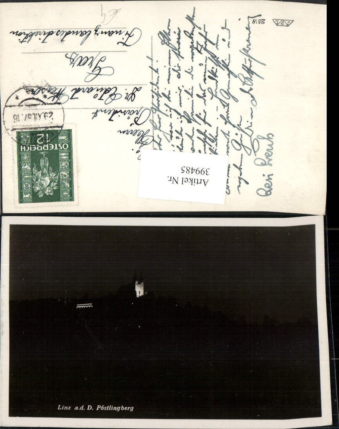 399485,Linz an d. Donau Pöstlingberg Kirche b. Nacht