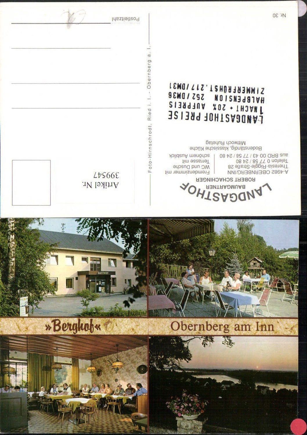 399547,Obernberg am Inn Landgasthof Baumgartner Mehrbildkarte