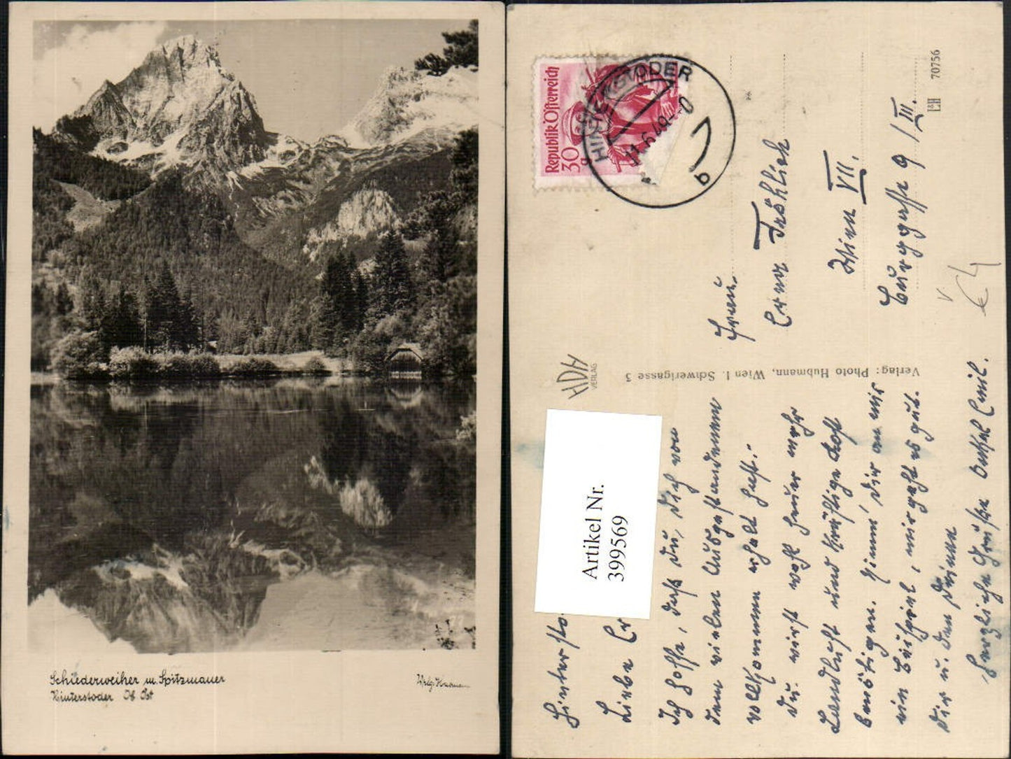 399569,Hnterstoder Schiederweiher m. Spitzmauer Bergkulisse pub Foto Hubmann 77