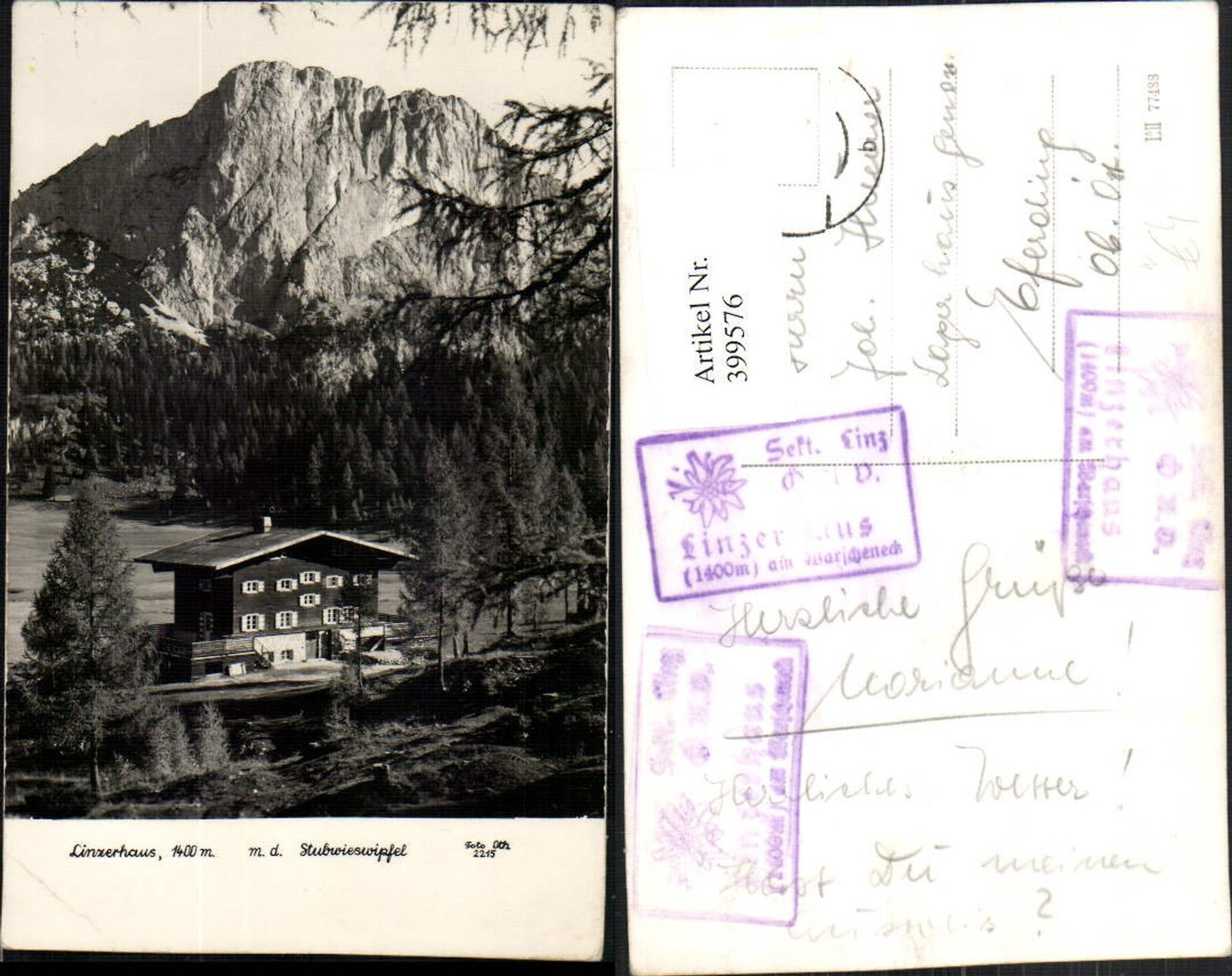 399576,Linzerhaus m. Stubwieswipfel b. Spital am Pyhrn Bergkulisse pub Foto Oth 2215