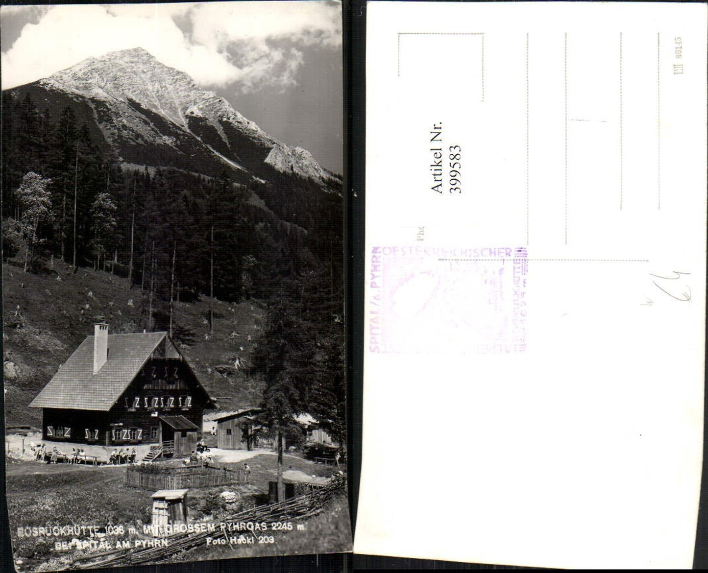 399583,Bosruckhütte m. Großem Pyhrgas b. Spital am Pyhrn Bergkulisse pub Foto Hackl 203