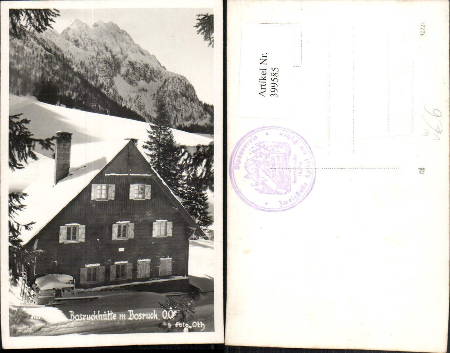 399585,Bosruckhütte m. Bosruck b. Spital am Pyhrn Bergkulisse Winterbild pub Foto Oth