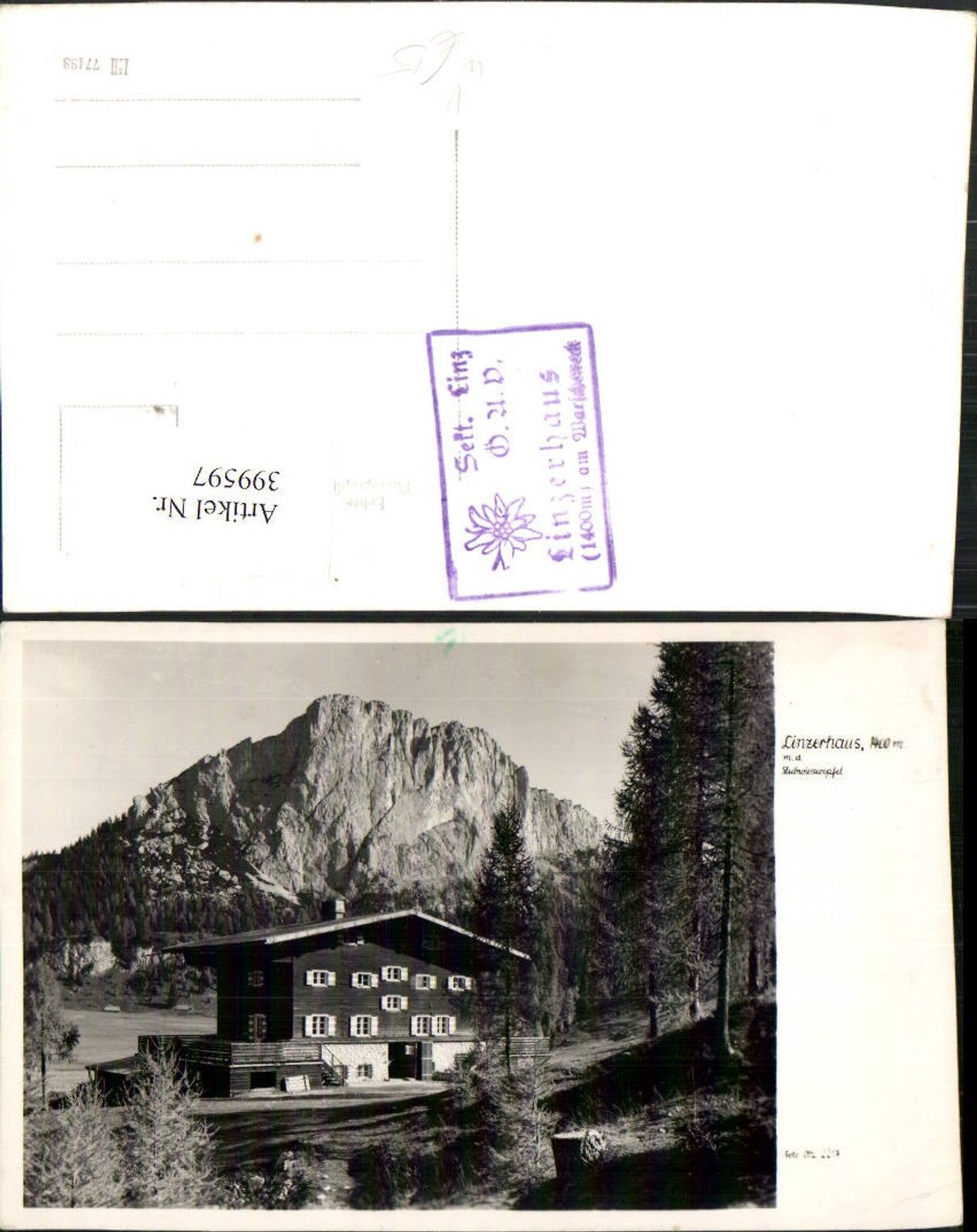 399597,Linzerhaus m. Stubwieswipfel b. Spital am Pyhrn Bergkulisse pub Foto Oth 2217