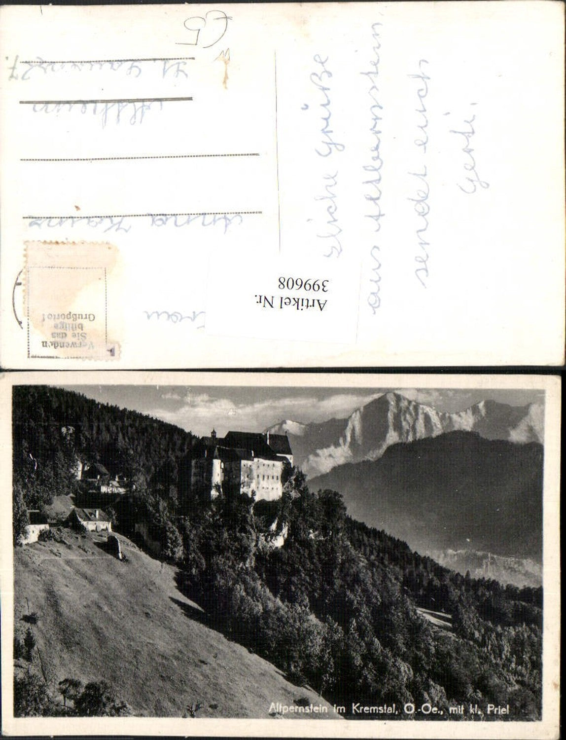 399608,Burg Altpernstein im Kremstal b. Micheldorf m. Kleinen Priel Bergkulisse