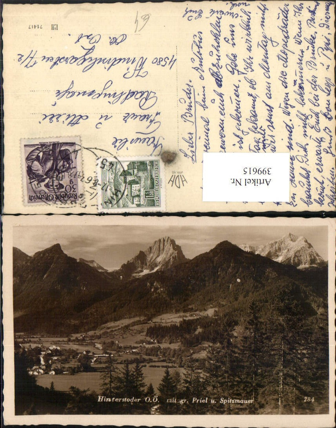 399615,Hinterstoder Totale m. Großen Priel u. Spitzmauer Bergkulisse