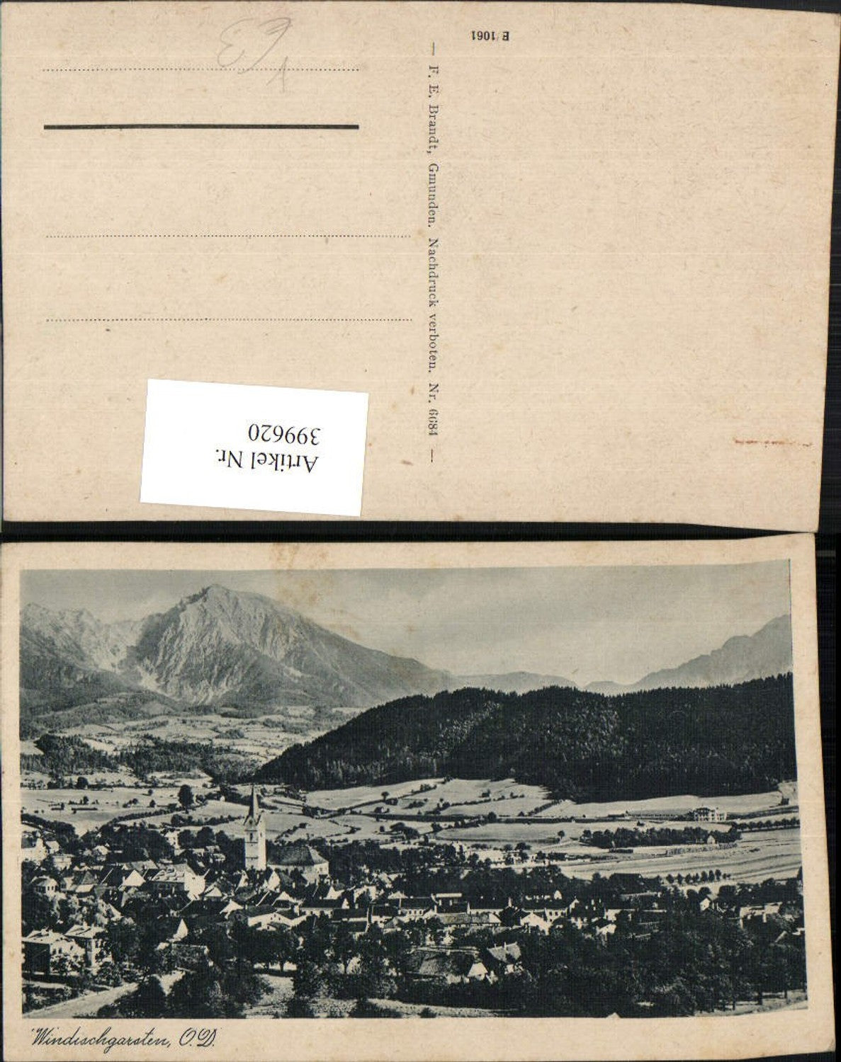 399620,Windischgarsten Totale Bergkulisse pub F. E. Brandt 6684