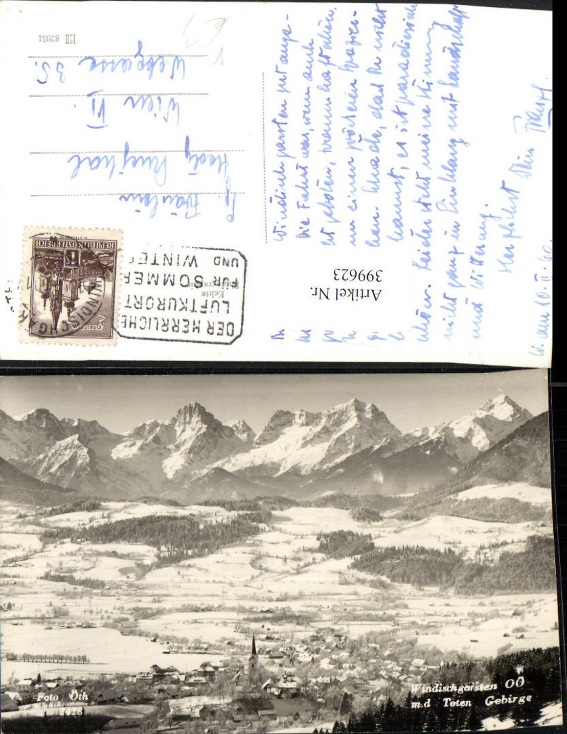 399623,Windischgarsten Totale m. Toten Gebirge Bergkulisse Winterbild pub Foto Oth 2428