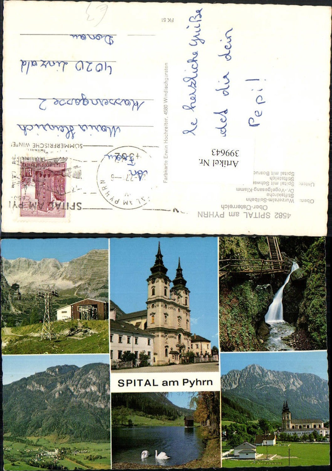 399643,Spital am Pyhrn Totale Kirche Seilbahn Klamm Mehrbildkarte