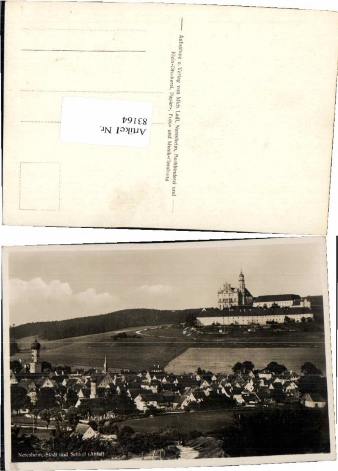 83164, Neresheim with castle 1935