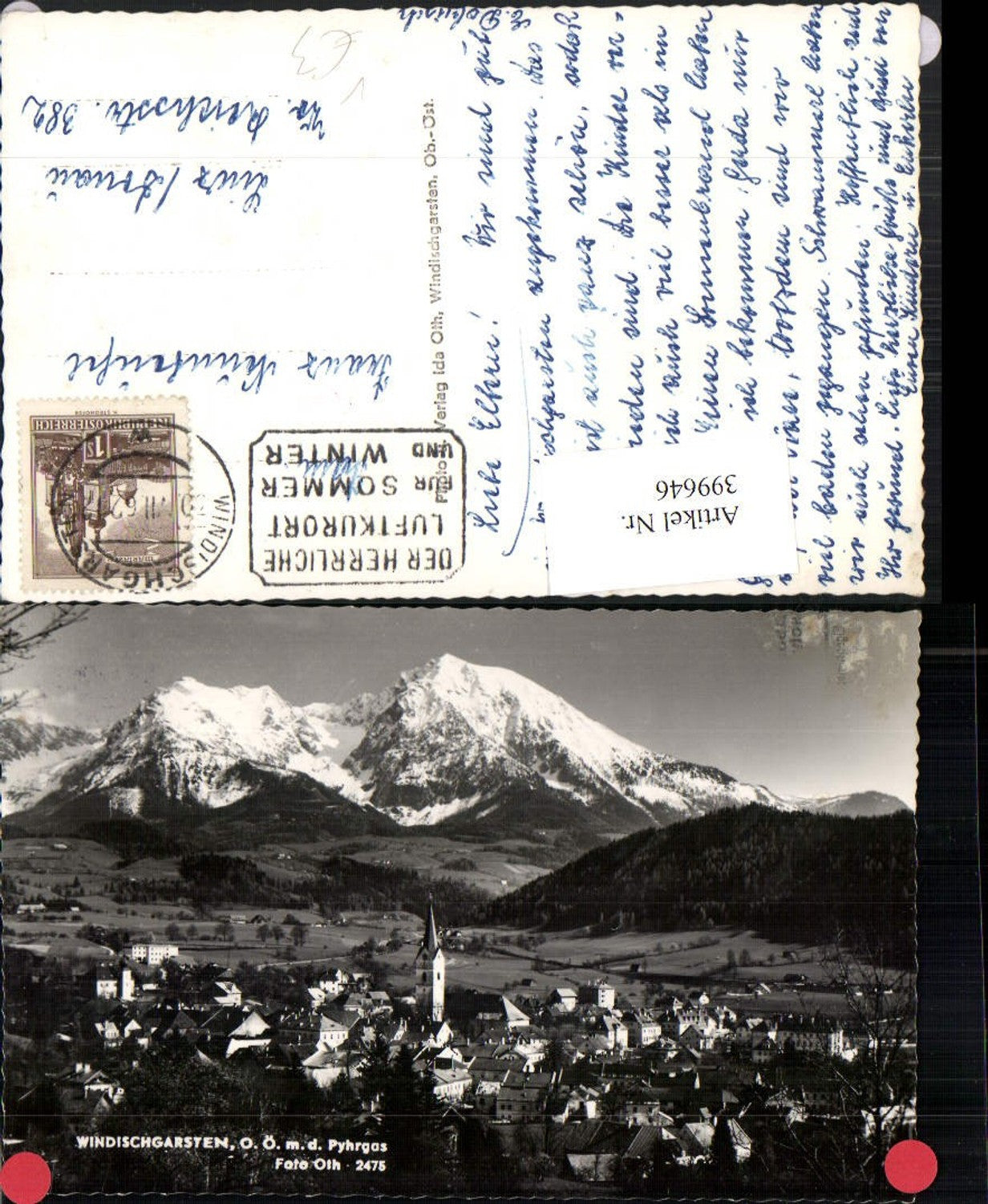 399646,Windischgarsten Totale m. Pyhrgas Bergkulisse pub Foto Oth 2475