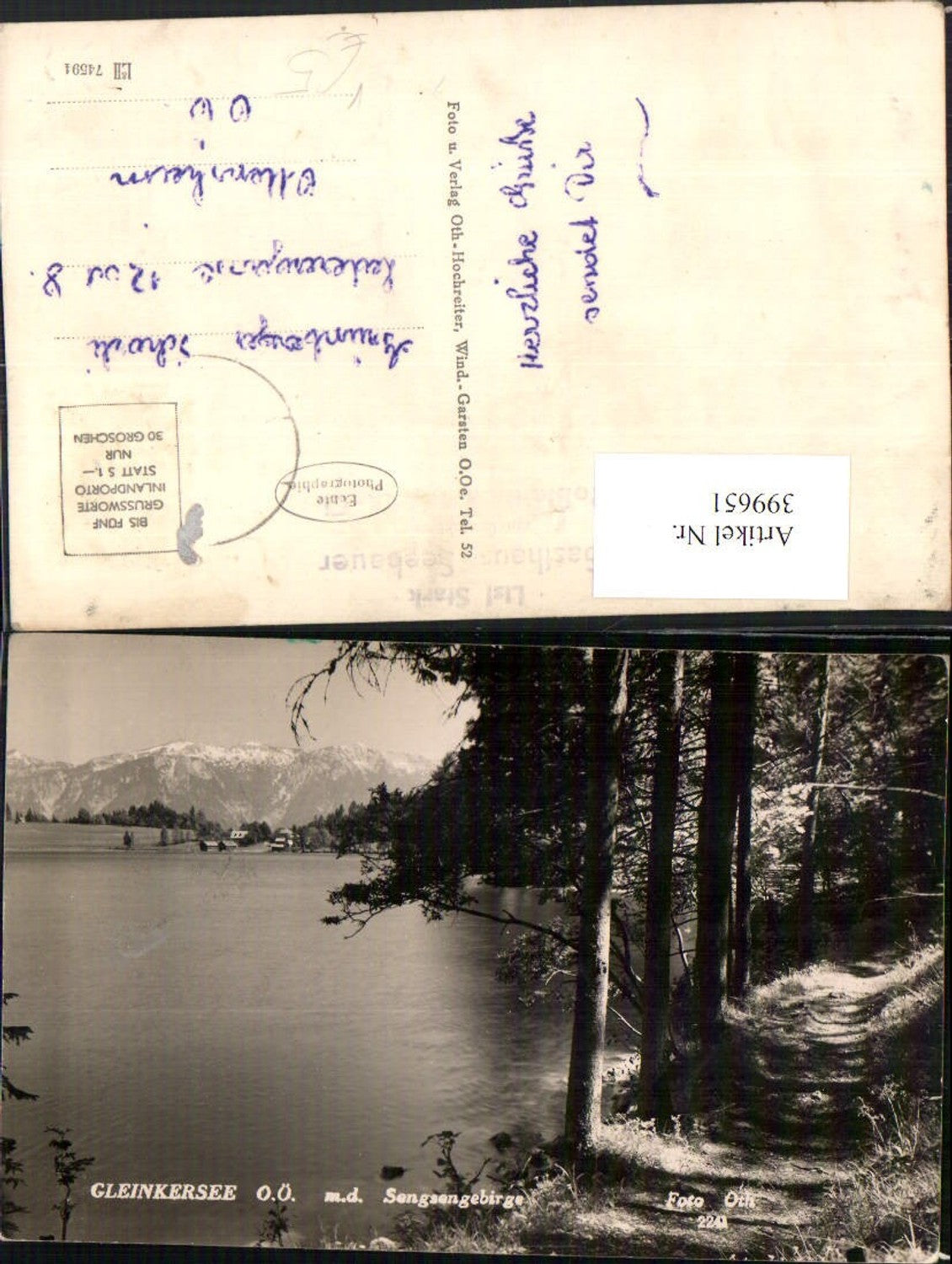 399651,Gleinkersee See b. Spital am Pyhrn m. Sengsengebirge Bergkulisse pub Foto Oth 2241