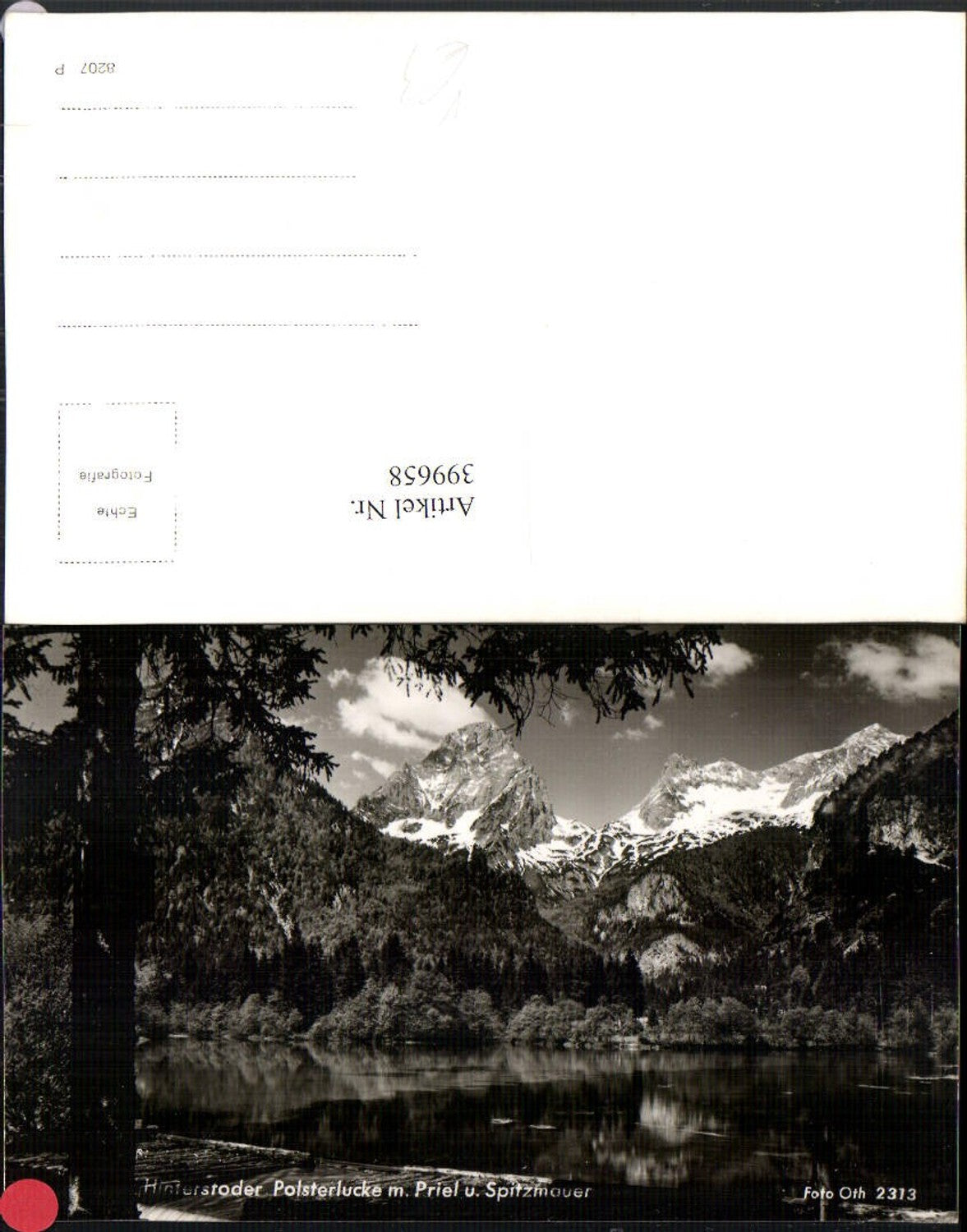 399658,Hinterstoder See Polsterlucke m. Priel u. Spitzmauer Bergkulisse pub Foto Oth 2313
