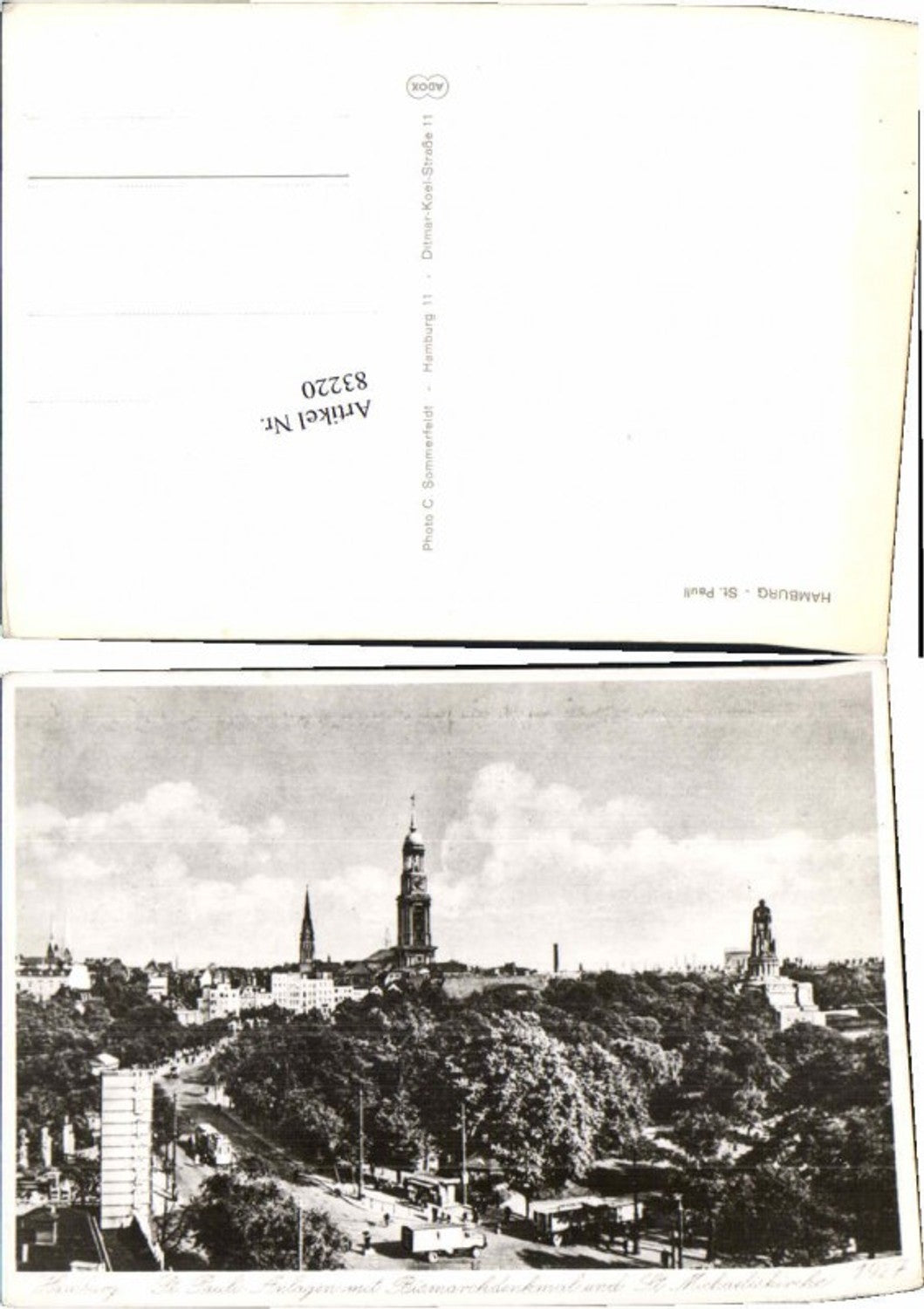 83220,Hamburg St Pauli 1930 Anlagen Bismarckdenkmal