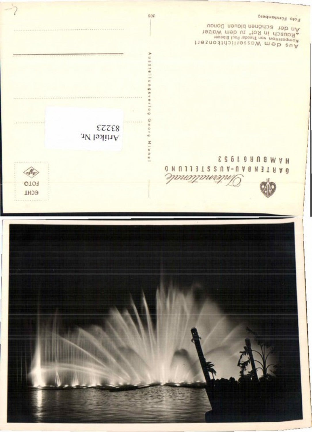83223,Hamburg Gartenbau Ausstellung 1953 Wasserlichtkonzert