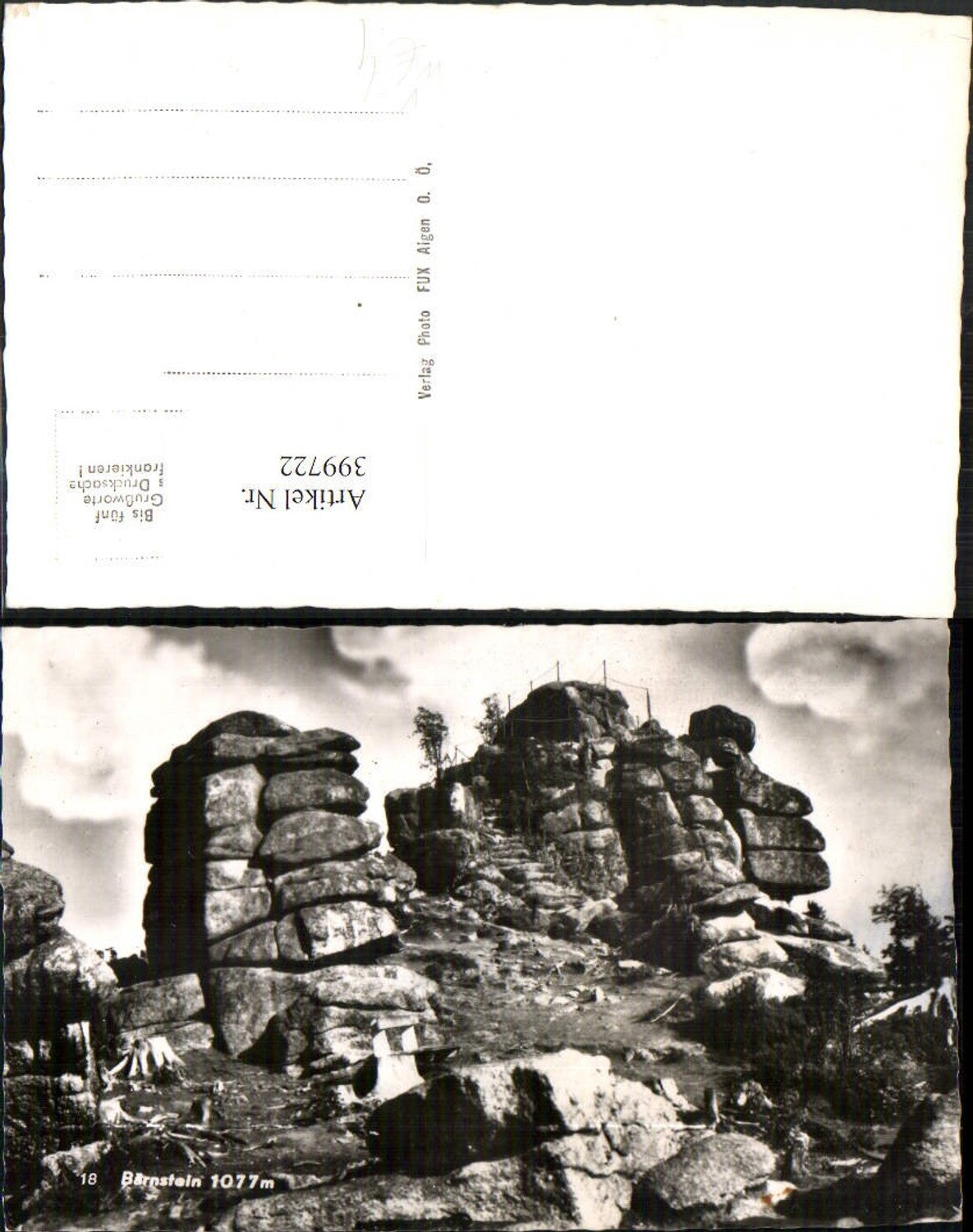 399722, Bärnstein b. Aigen Felsen pub Photo Fux