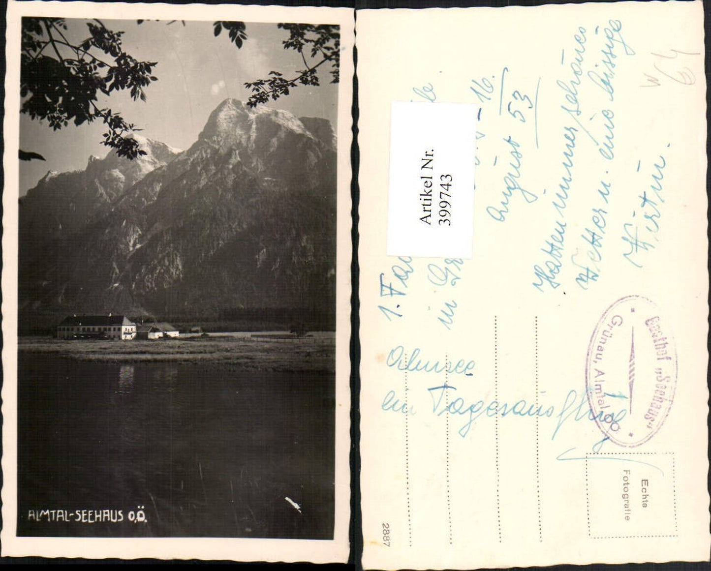 399743,Almtal b. Grünau Seehaus Bergkulisse