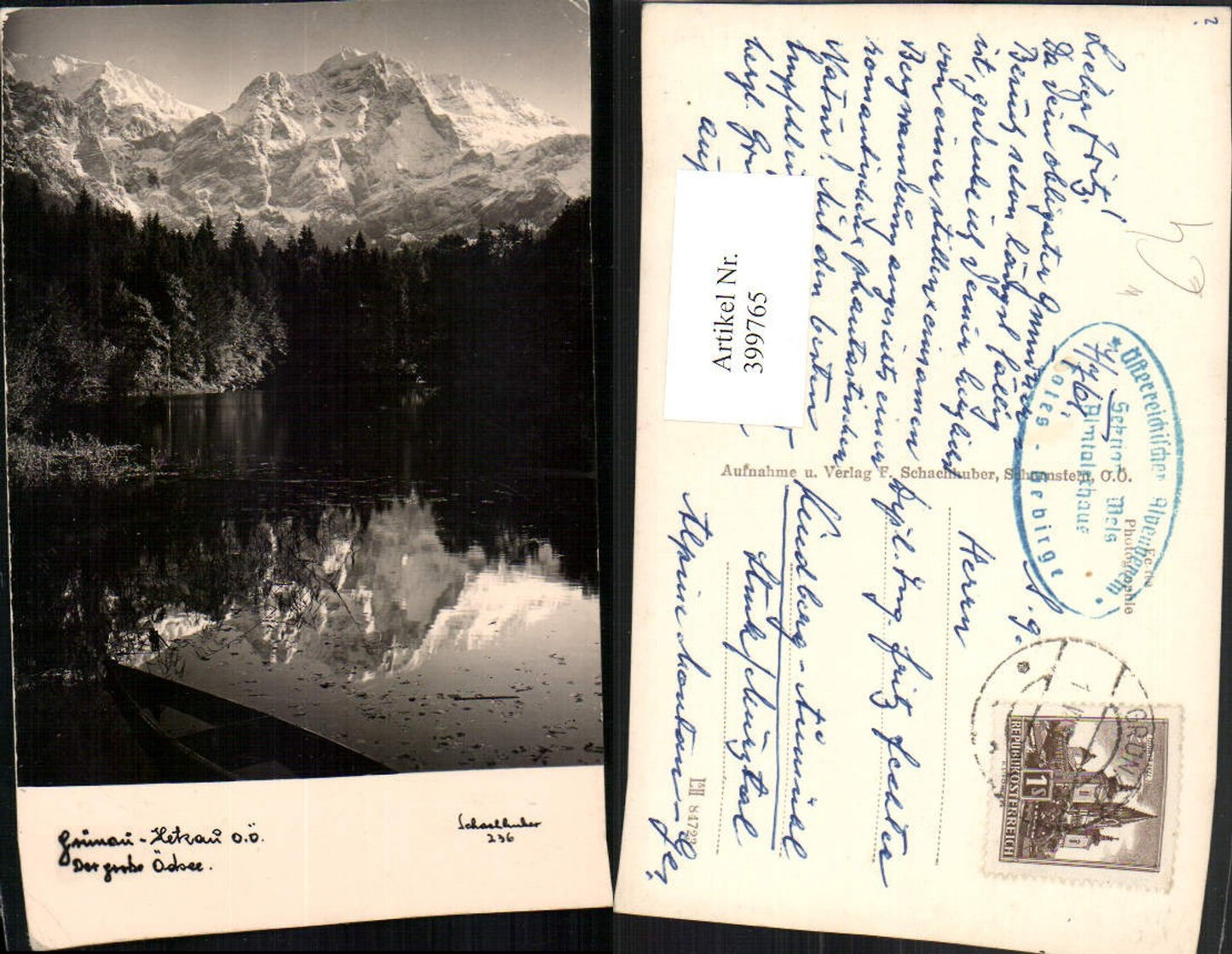 399765,Grünau Hetzau im Almtal Ödsee See Bergkulisse