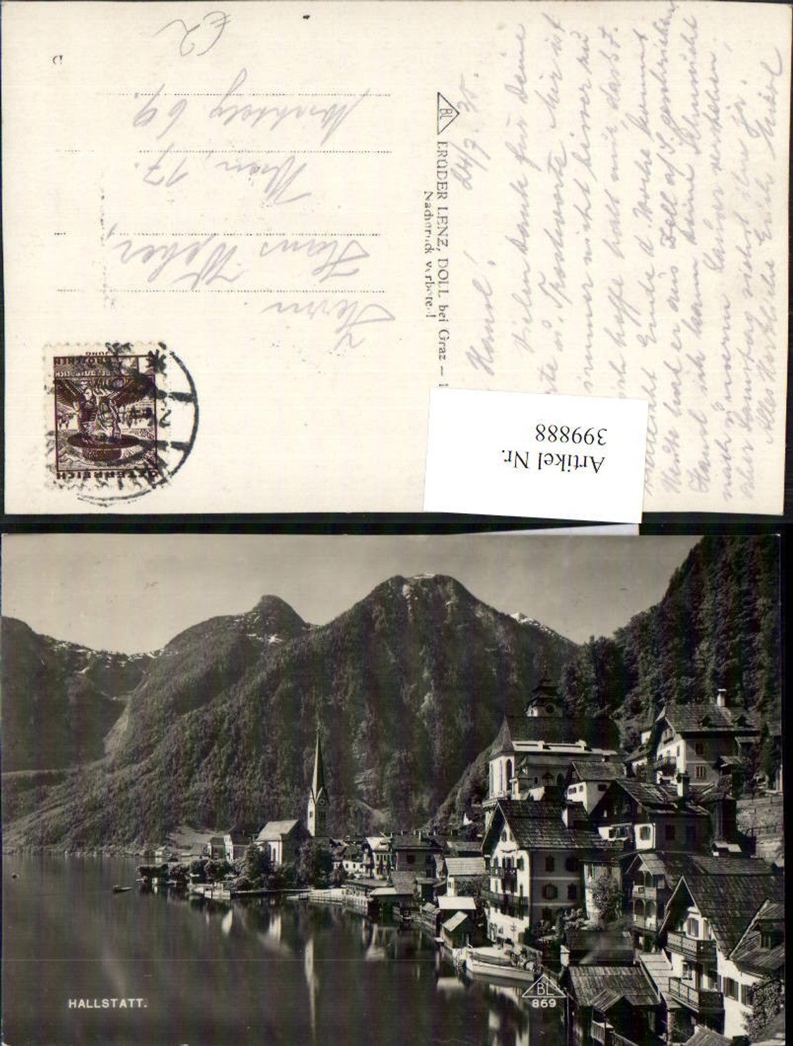 399888,Hallstatt Teilansicht Kirche Bergkulisse