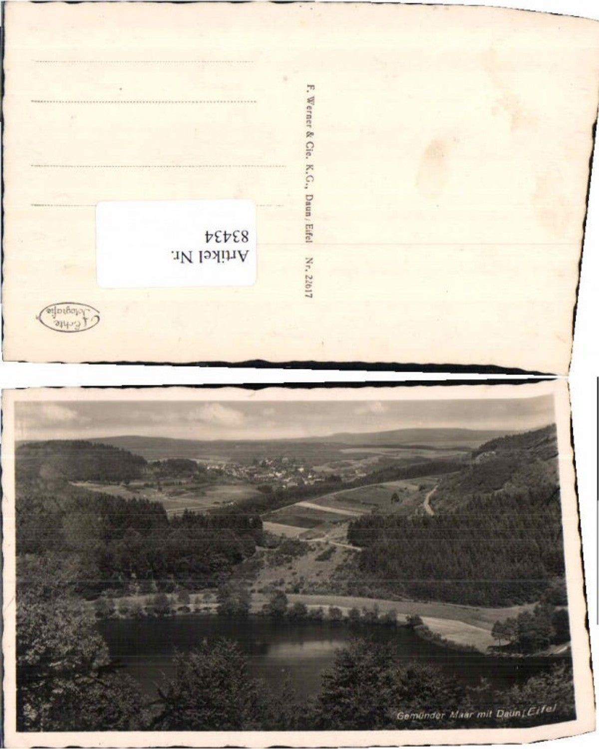 83434,Gemünder Maar m. Daun Eifel 1935