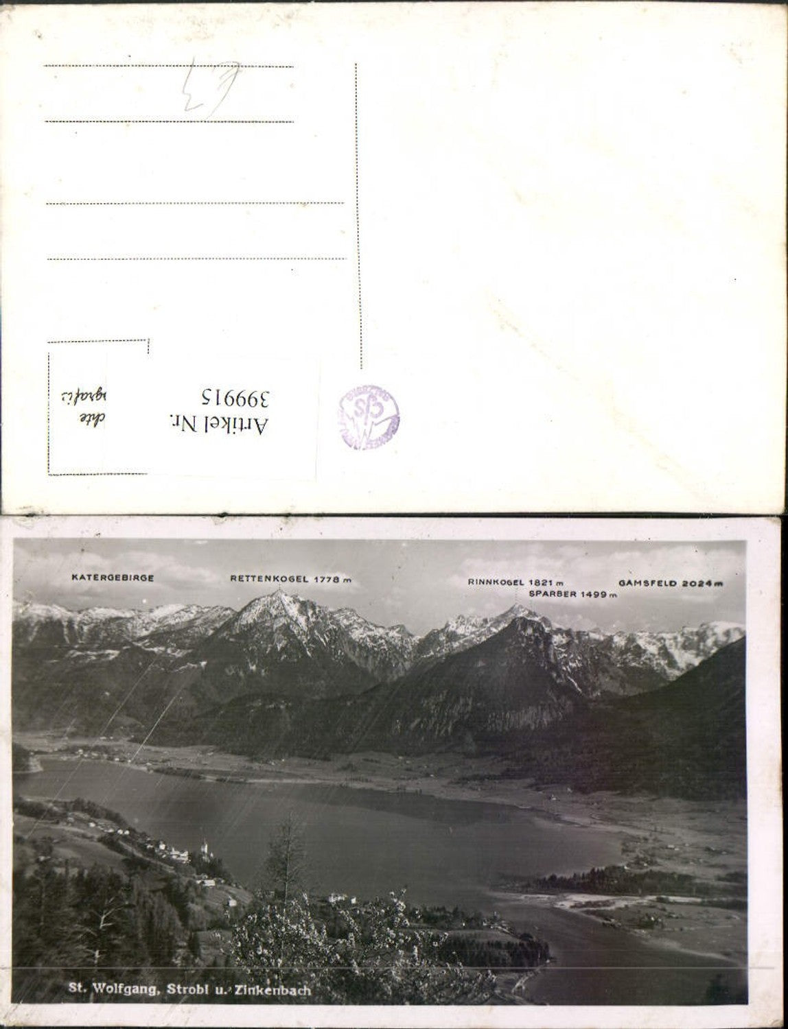 399915,St. Wolfgang Totale m. Strobl u. Zinkenbach Bergkulisse