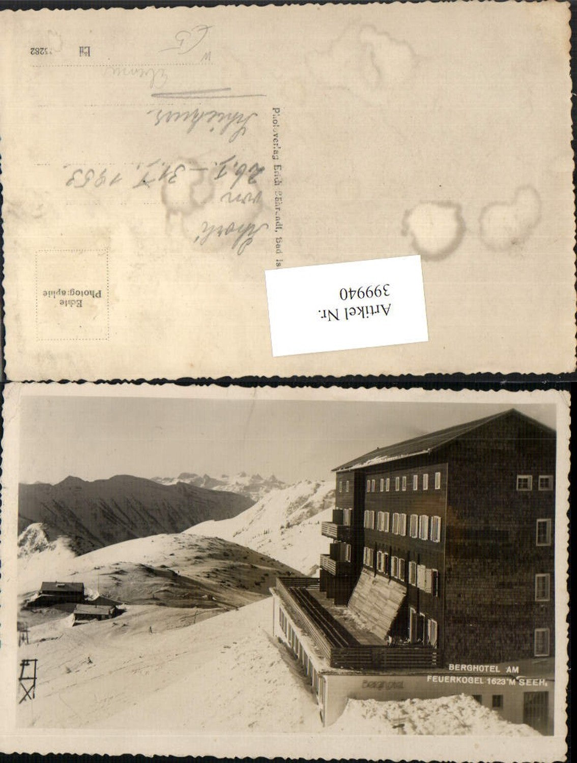 399940,Berghotel am Feuerkogel b. Ebensee Bergkulisse Winterbild