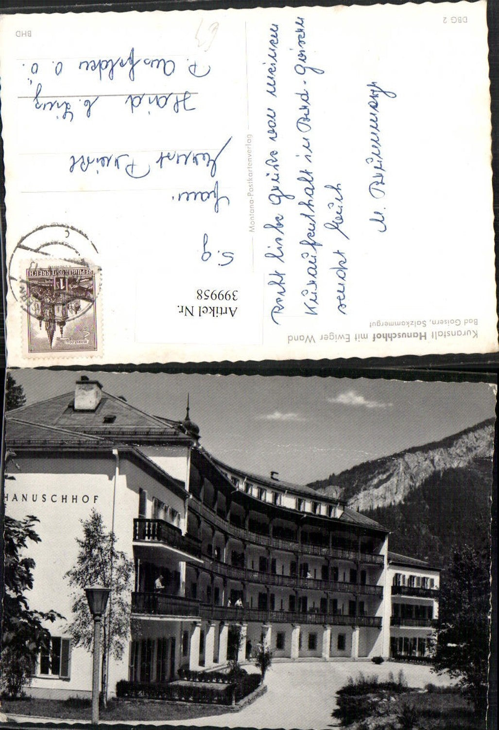 399958,Bad Goisern Kuranstalt Hanuschhof m. Ewiger Wand