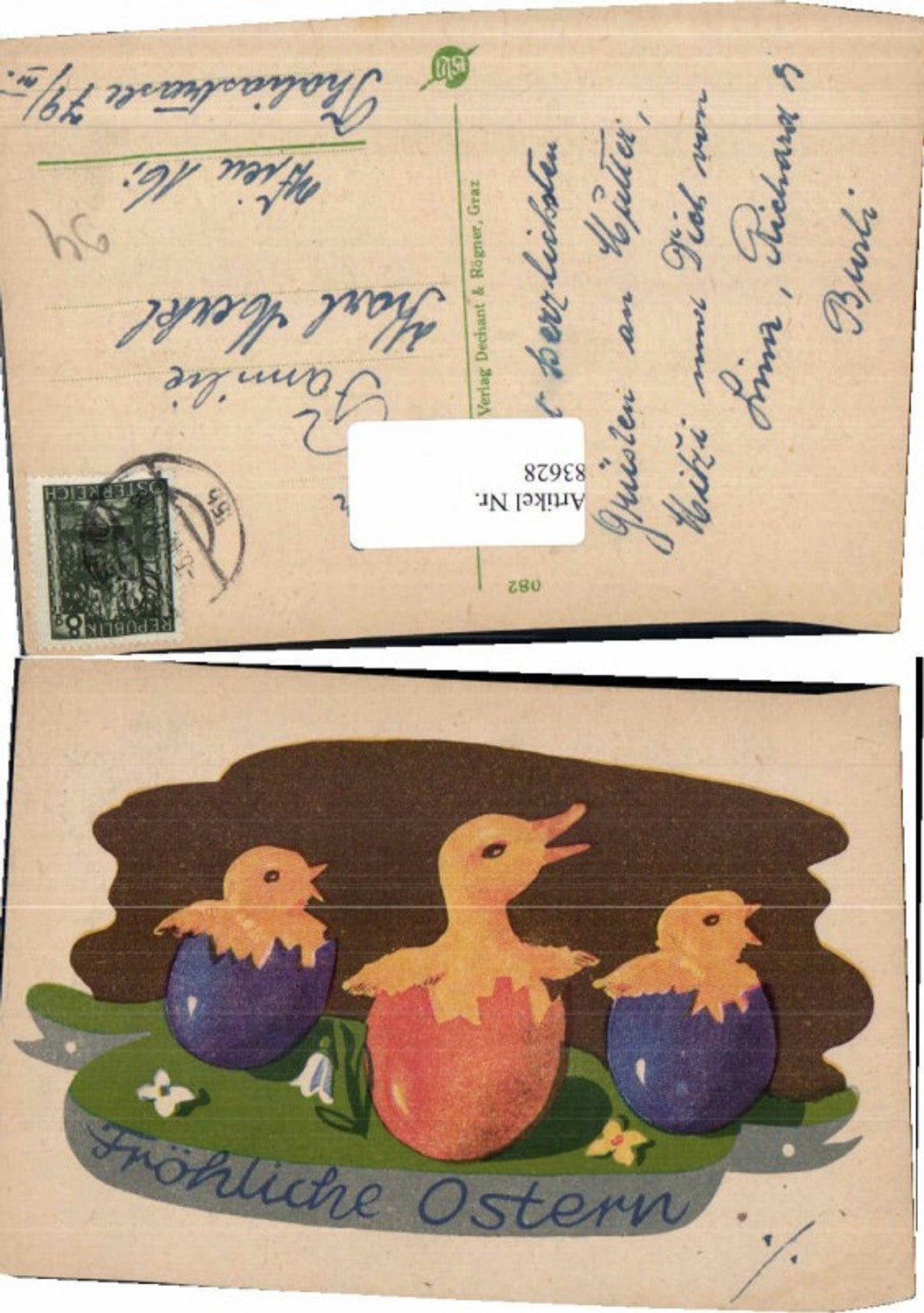 83628, Easter chicks hatching from eggs