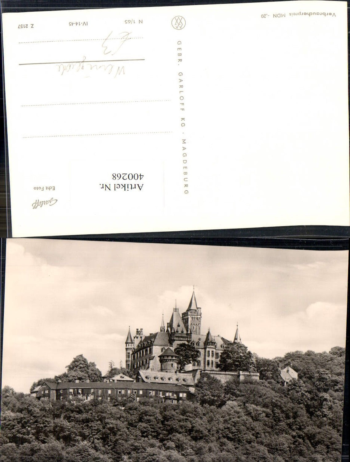 400268,Foto Ak Schloss Wenigerode