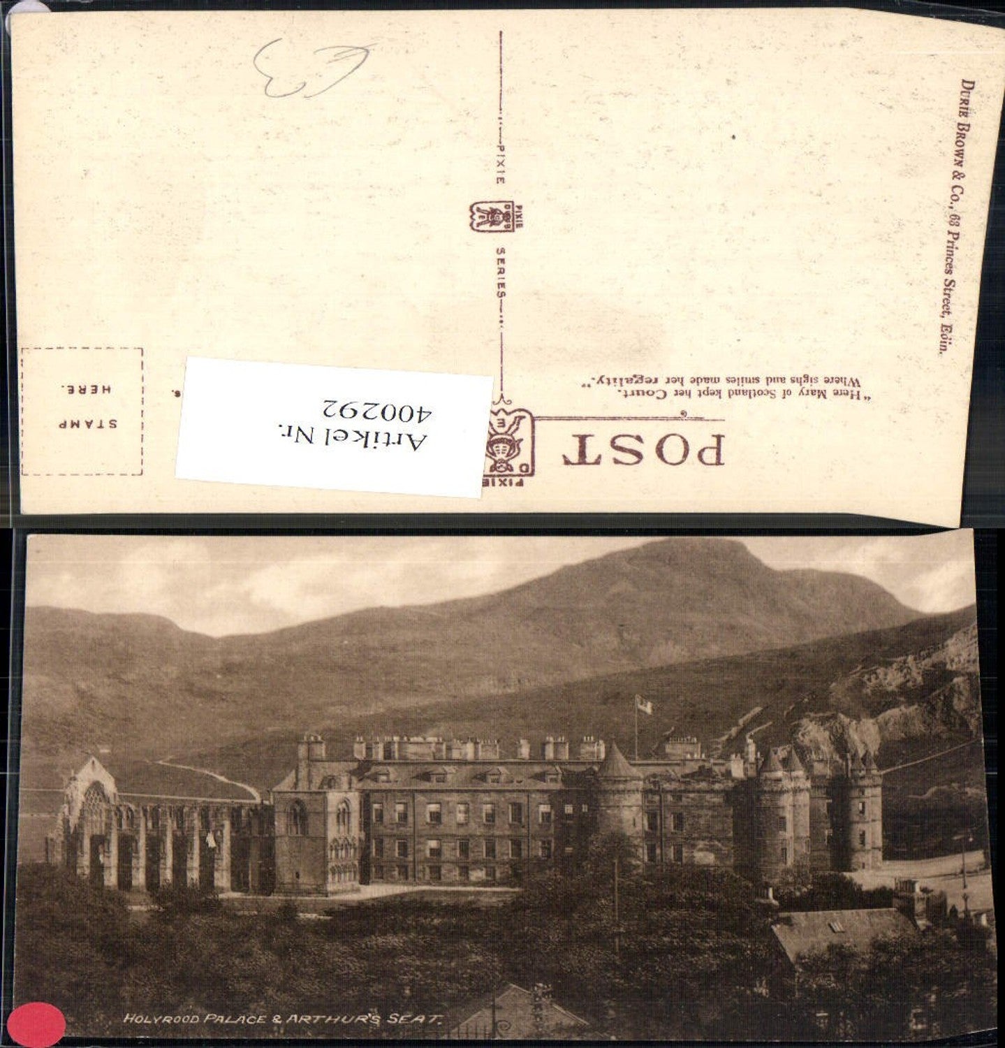 400292,Schloss Holyrood Palace & Arthurs Seat