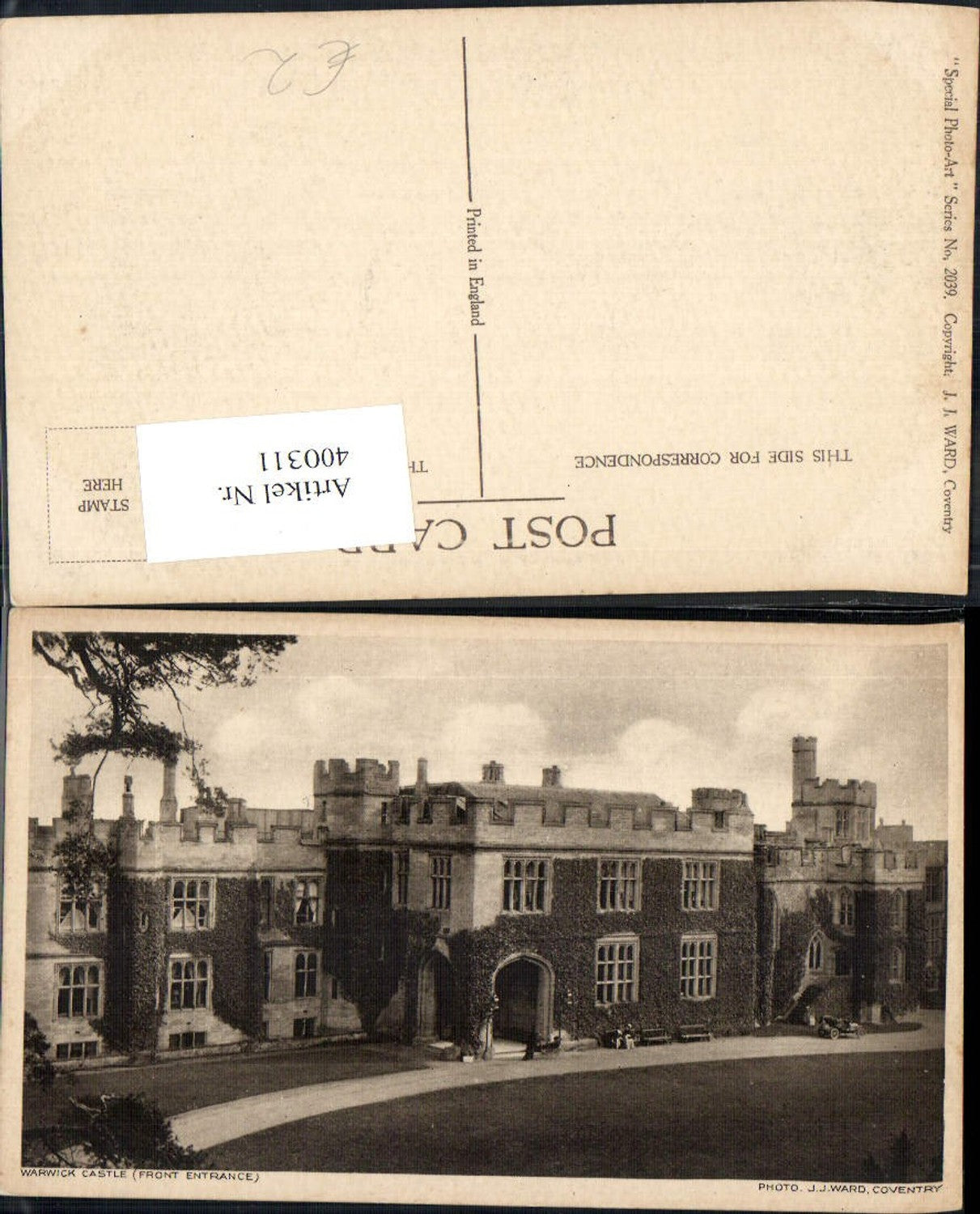 400311,Schloss Warwick Castle Front Entrance