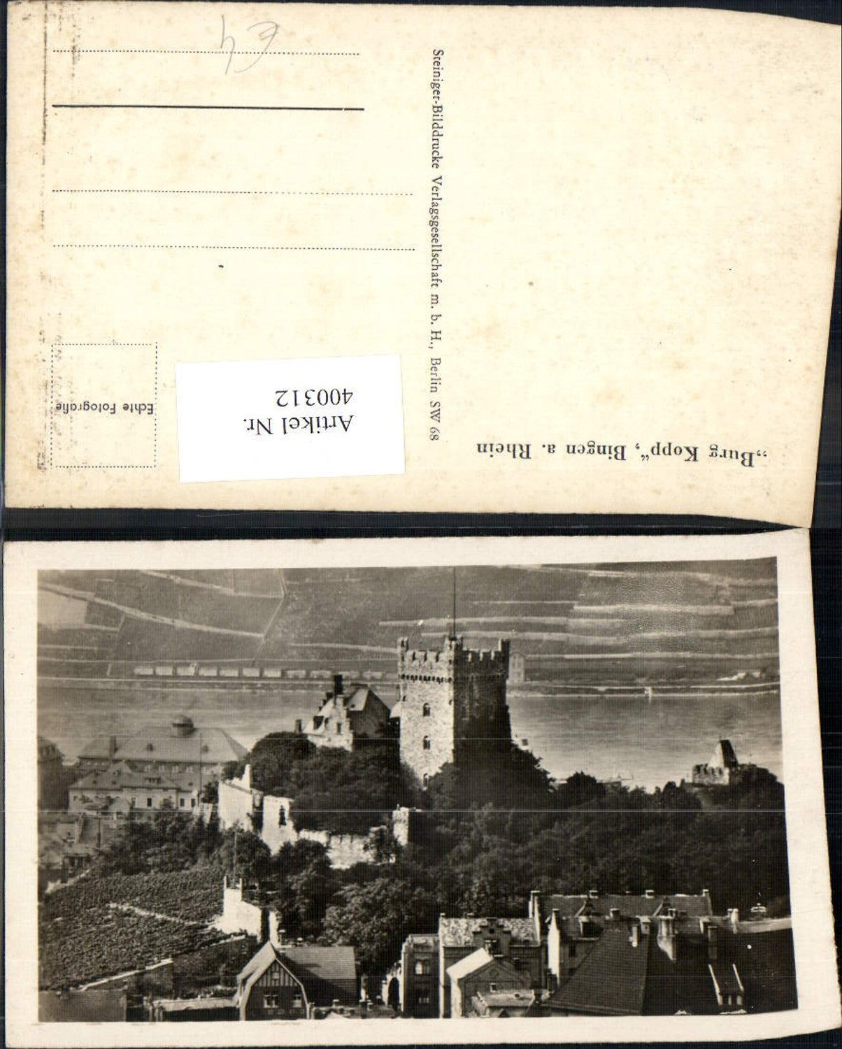 400312,Foto Ak Burg Kopp Bingen a. Rhein