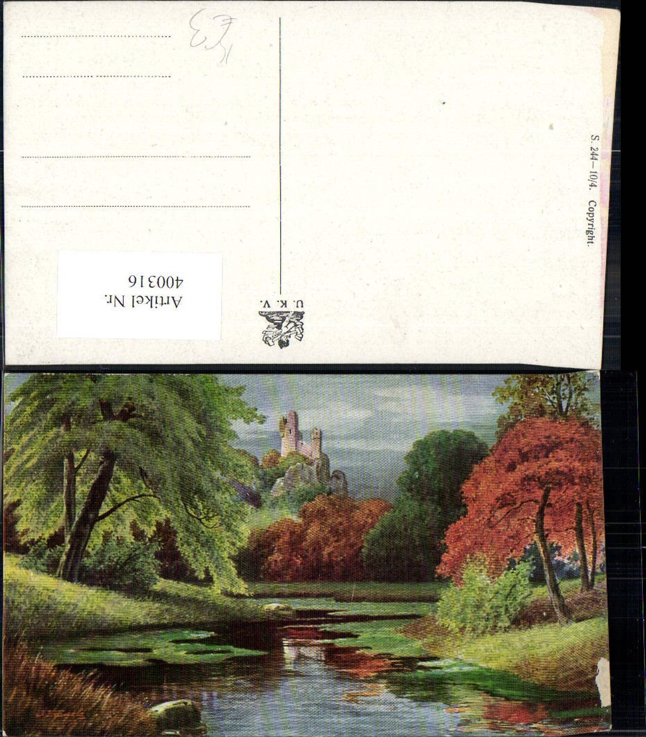 400316,Künstler Ak Schloss Burg Landschaft