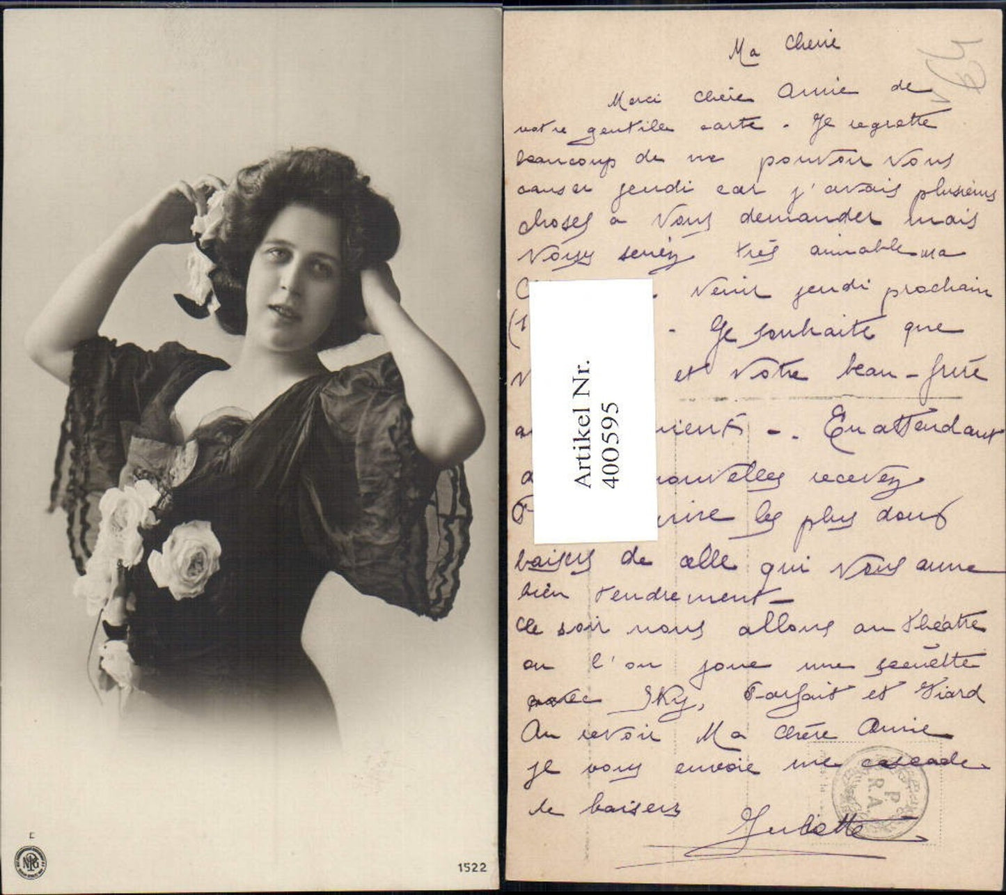 400595,Fotokunst Frau Blumen i. Haar Rosen Kleid pub NPG 1522