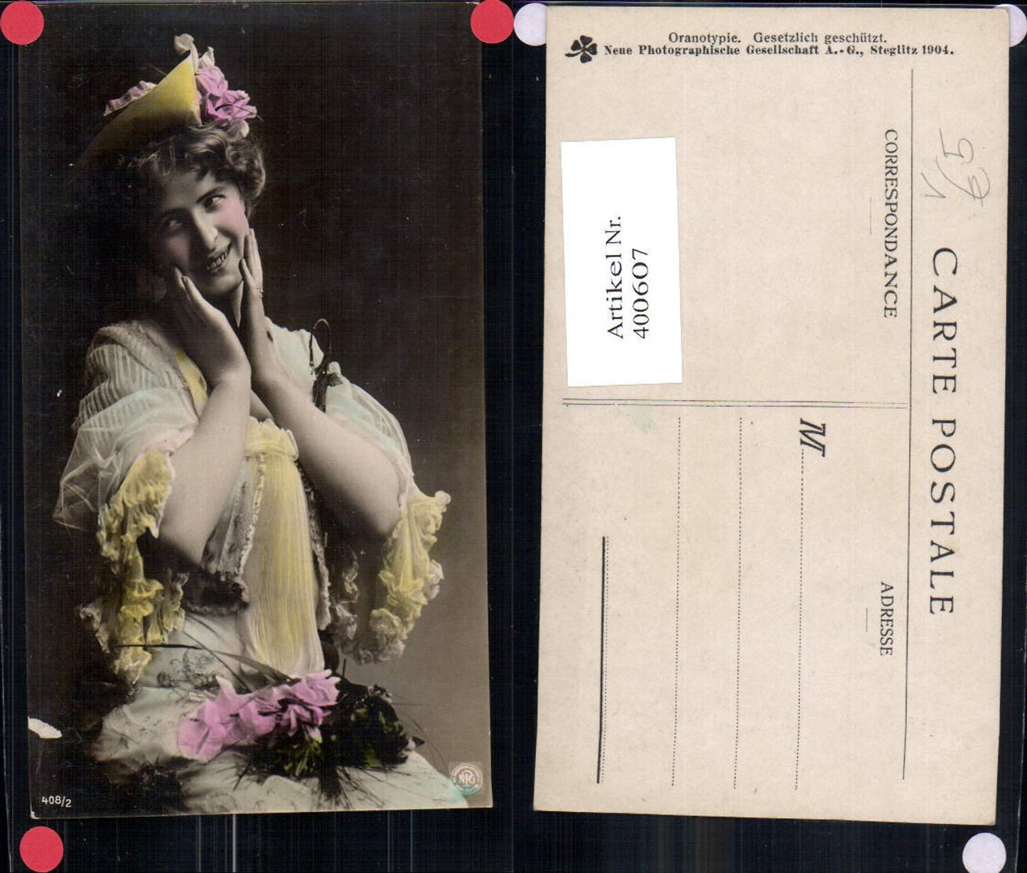 400607,Fotokunst Frau Kleid Hut pub NPG 408/2