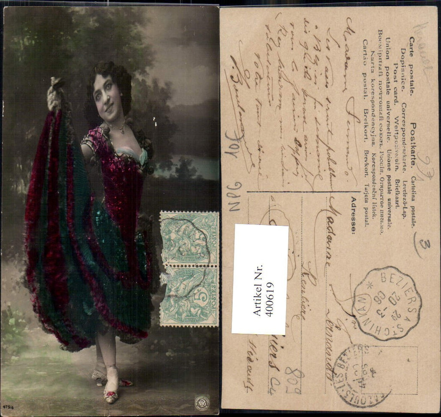 400619,Fotokunst Frau Kleid Mode pub NPG 475/4