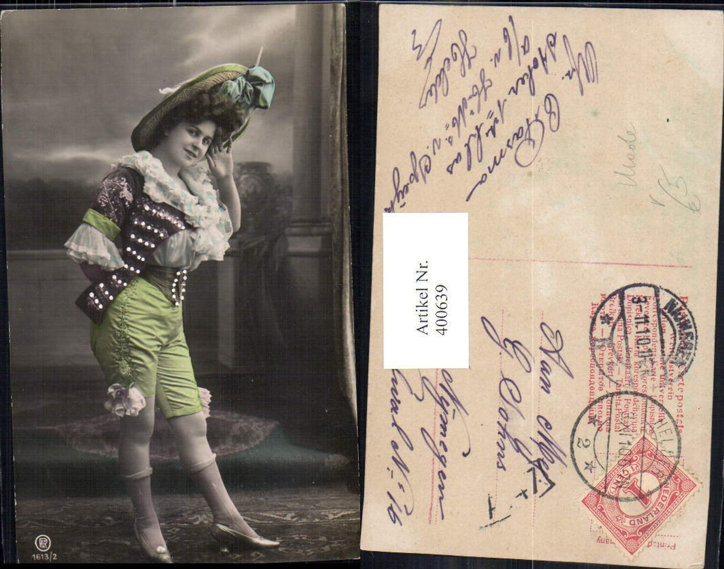 400639,Fotokunst Frau Mode Hut pub RPH 1613/2